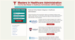 Desktop Screenshot of mastersinhealthcareadministration.com